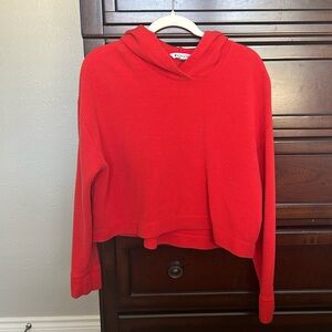 Athleta Waffle Knit Red Sweat Set